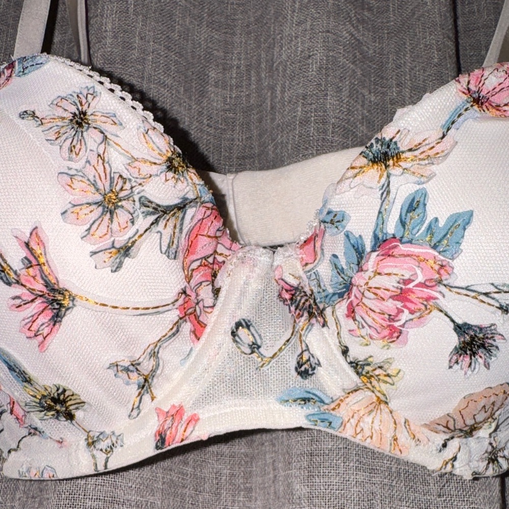 Victoria’s Secret Floral Print Dream Angels Bra with Adjustable Straps 34C - Picture 4 of 5
